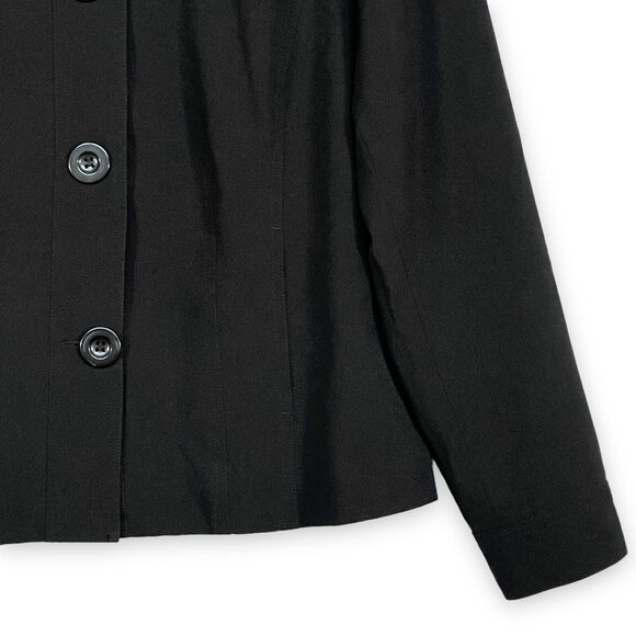 Chico's Women Size 2 (US L/12) Black Blazer Fully‎ Lined Career Office Buttons - Picture 3 of 12